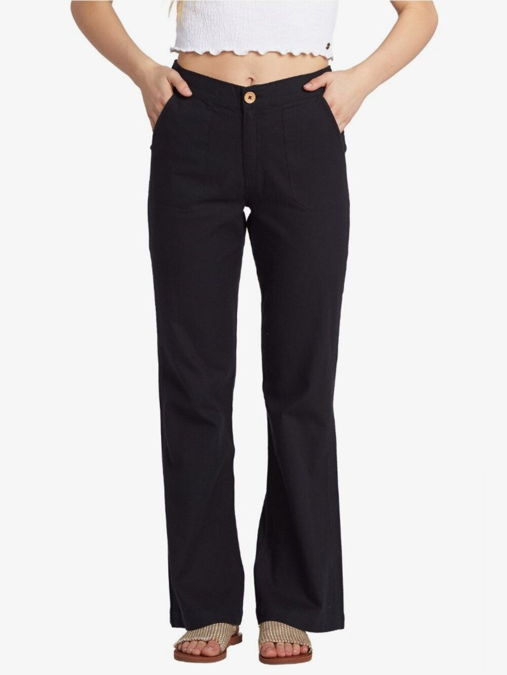 Roxy Black Oceanside High Waist Flared Pants